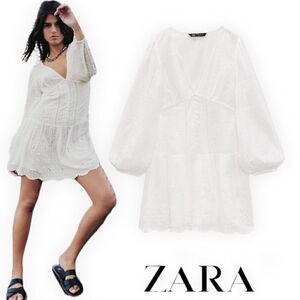 ZARA | White | EMBROIDERED DRESS